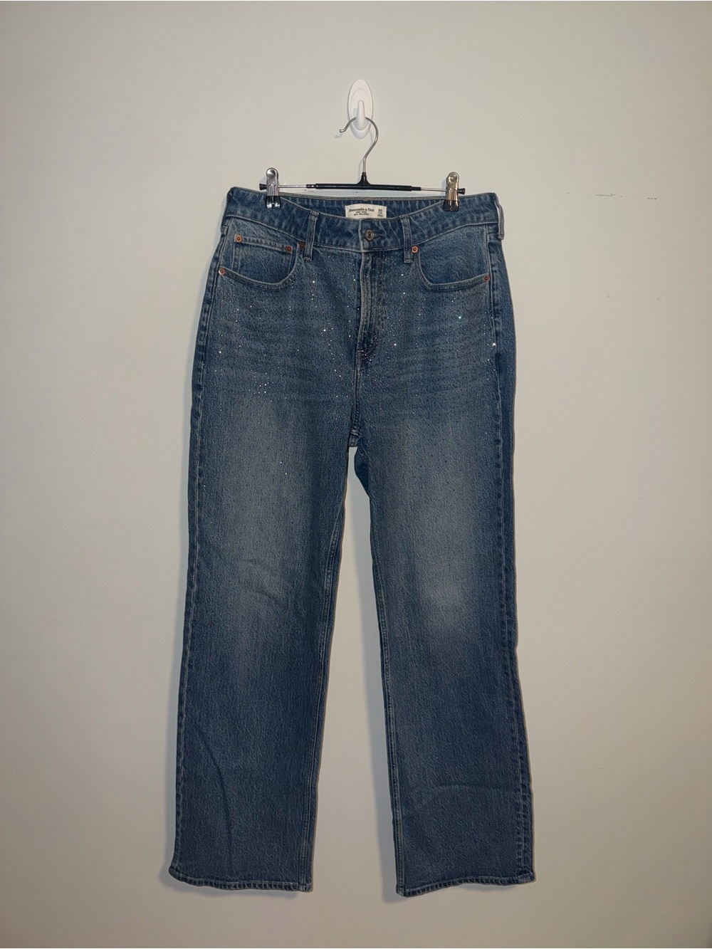 90s Relaxed Shiny Bedazzled Jeans Abercrombie & Fitch, Curve Love